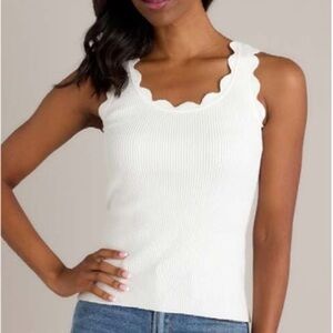 Prosperina Shay Scallop Tank Solid